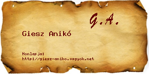 Giesz Anikó névjegykártya